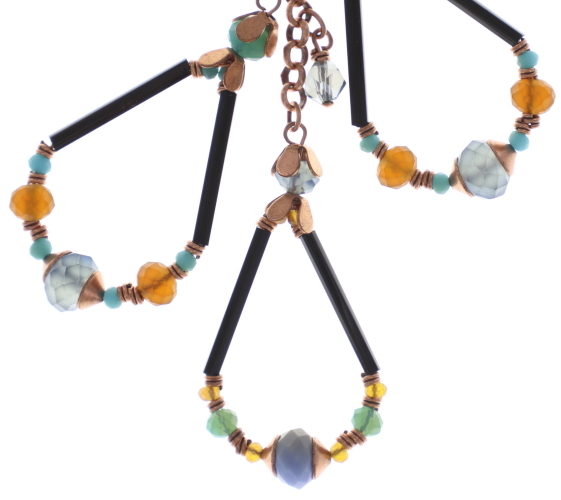 Konplott Halskette Beat of the Beads lang copper blue/brown