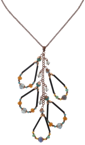 Konplott Halskette Beat of the Beads lang copper blue/brown