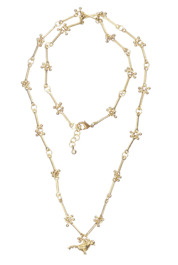 Soul Kathrine Halskette mit Vogel&Blütenknospen gold