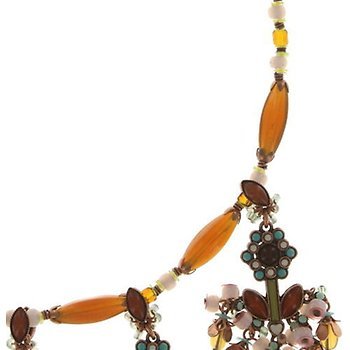 Konplott Halskette Mandala 40cm copper brown/green
