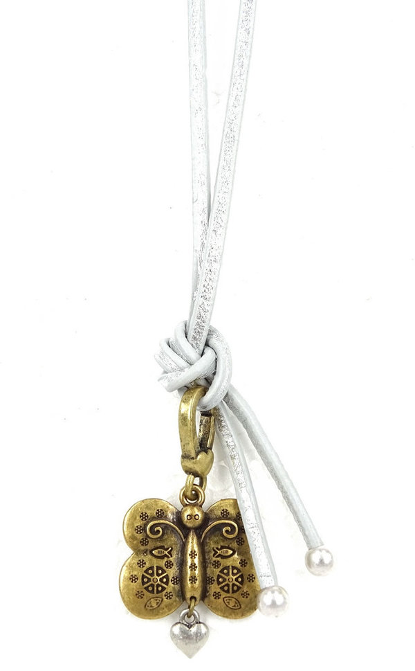 Sence Halskette Butterfly 110cm antique silver gold