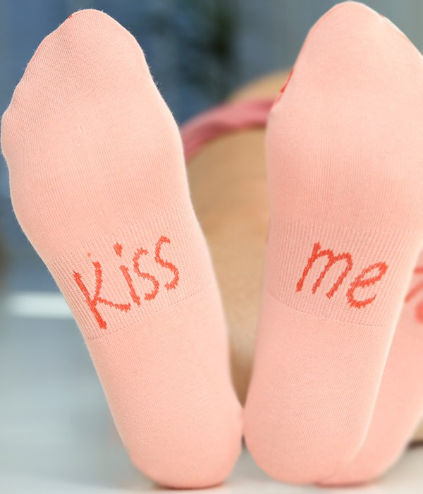 Love Ibiza Sneaker Socks Lips rose