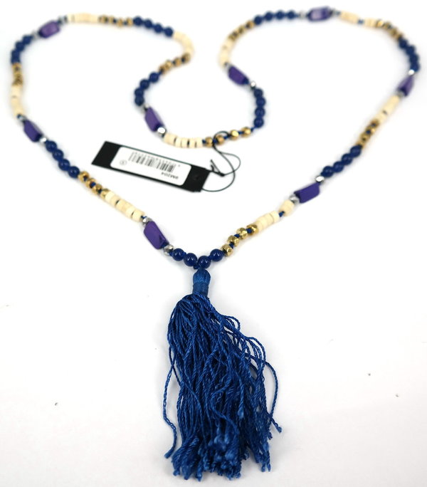 Smykkekunst Halskette Phoebe gold blue lila beige