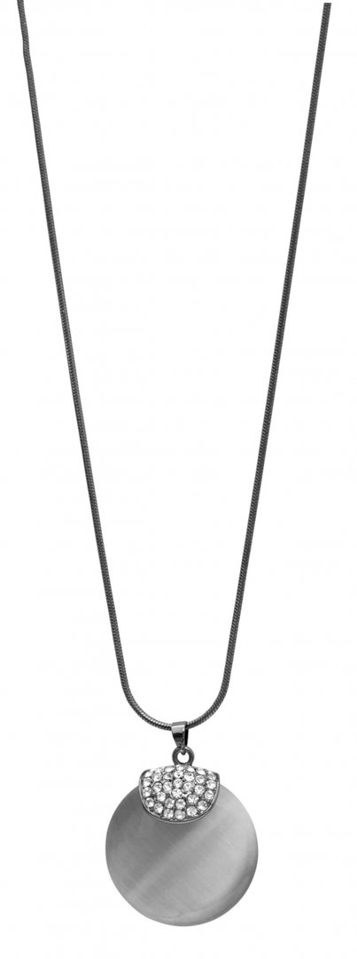 Smykkekunst Halskette Olvido 45cm hematite-weiss