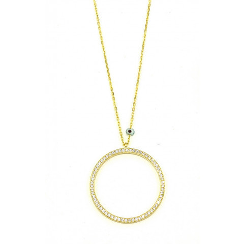 Kurshuni Halskette Big Circle gold crystal