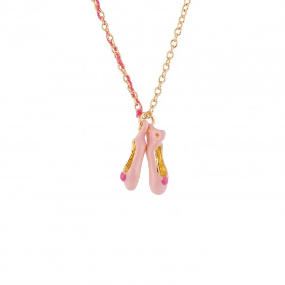 N2 Halskette Ballettschuhe gold pink