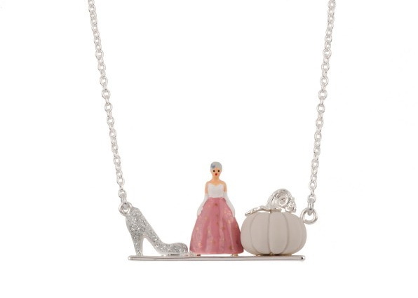 N2 Halskette Cinderella,Glass Slip and Pumpkin 50cm silber white