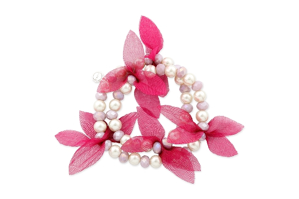 Lizas Armband Pearls & Flowers Pretty Pink silver pink