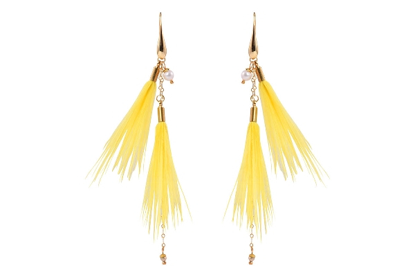 Lizas Ohrringe Happy Summer Feather gold yellow