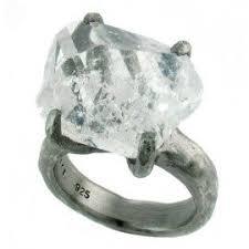 Bjoerg Fingerring Herkimer Diamond - silver - Naturstein-54