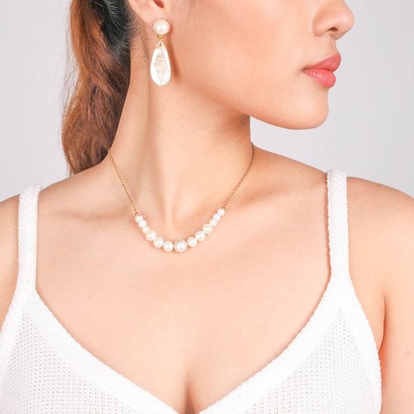 Nature Bijoux Halskette/ Perlencollier Sweet Pearl gold white