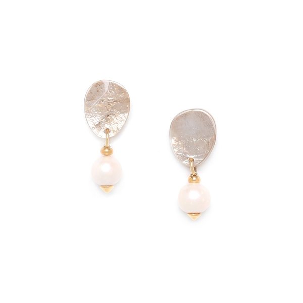 Nature Bijoux Ohrringe / Ohrstecker Sweet Pearl gold white