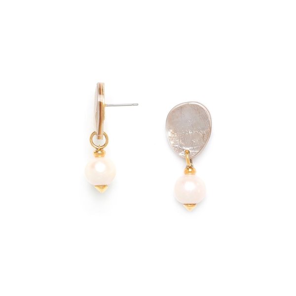 Nature Bijoux Ohrringe/Ohrstecker Sweet Pearl gold white