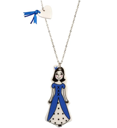 N2 Schmuck Halskette la plus belle Prinzessin,weiss-blau
