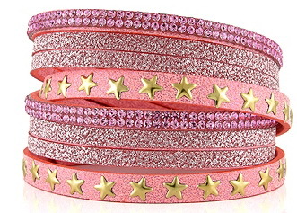 Lizas Armband Glitzer Stars gold-rosa