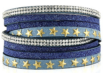 Lizas Armband Glitzer Stars gold-blau