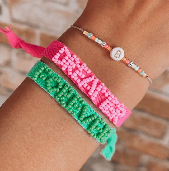 Love Ibiza Armband Set FOREVER / DREAMER pink green