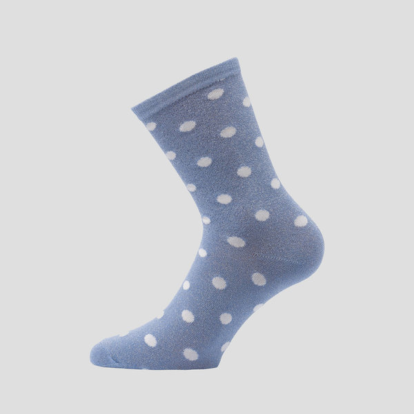 Glitter Socks Dot blue / Glitzersocken blau mit weissen Punkten