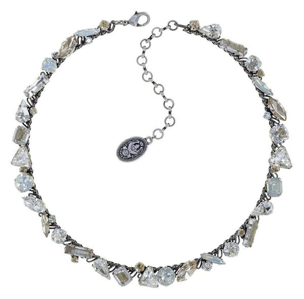Konplott Halskette Gems Riot moon crystal white antique silver