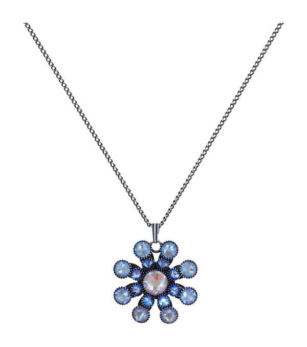 Konplott Halskette / Anhängerkette Lost Garden Flowers silver blue/pink
