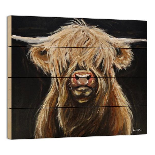 Paletten-Bild - Holzbild Highland Rind 40x30cm