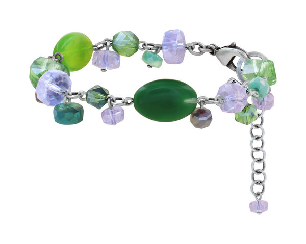 Konplott Armband Jelly Flow silver green/lila crystal paradise shine