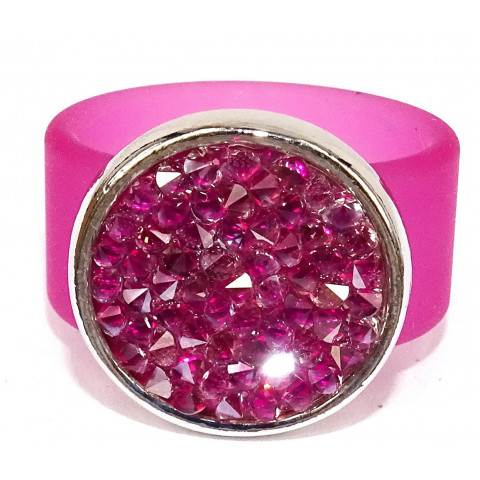 Pees Fingerring Belt Caviar silber pink