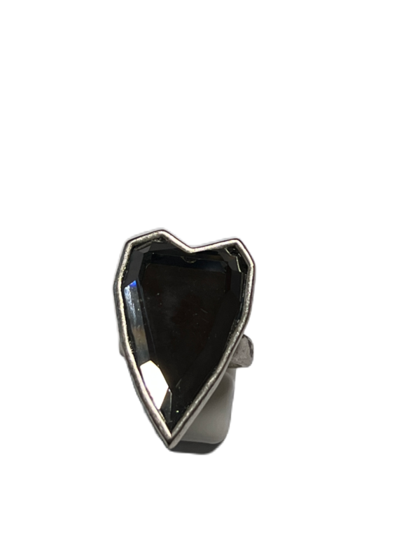 A+C Fingerring Faceted Hearts silber-grau one size
