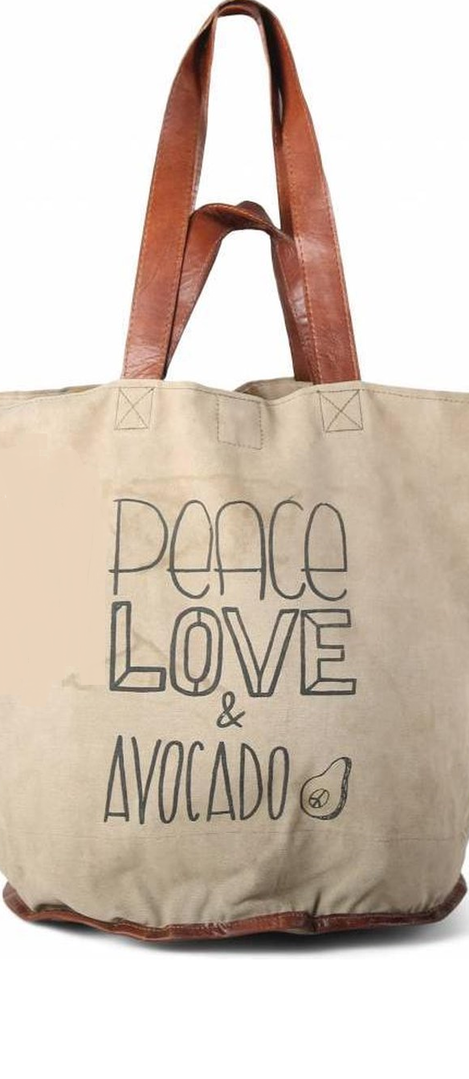 Mycha Ibiza Canvas Tasche Peace Love & Avocado 1016