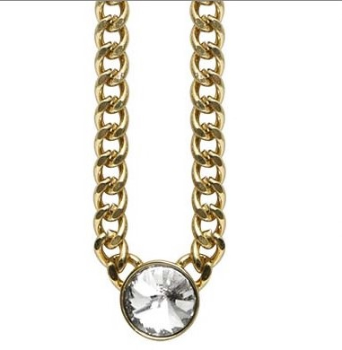 Smykkekunst Halskette Stella  gold crystal