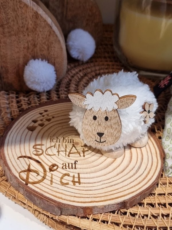 Handmade " Ich bin Schaf auf Dich " Geschenke mit Holz
